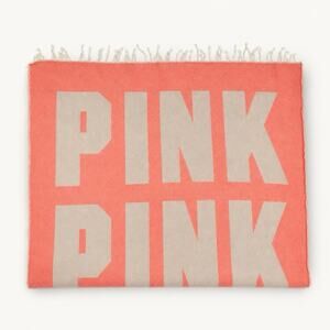 Victoria's Secret Pink Logo Oversized Fringe BeachTowel 50x70” Cotton Multicolor